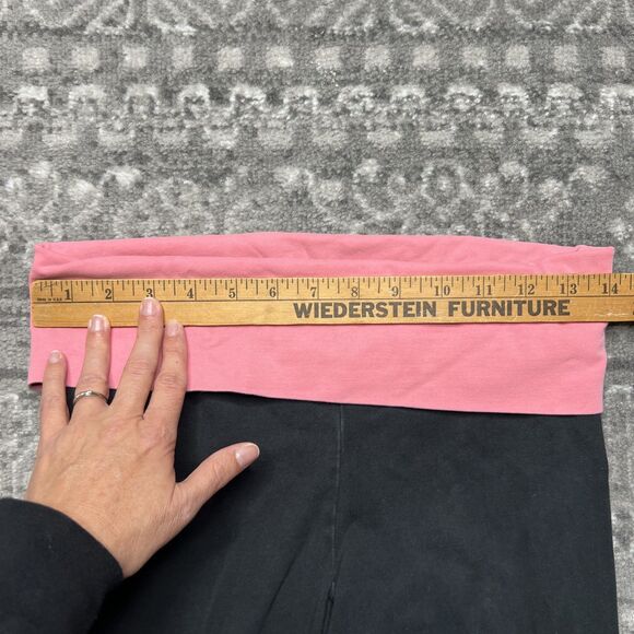 Victoria Secret PINK Yoga Foldover Leggings Pants Small Black Pink Y2K Bling - Picture 7 of 9